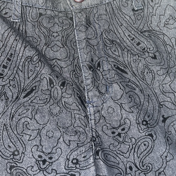 Women’s French Dressing textured patterned black/gray denim long pants size 8 - Picture 3 of 9